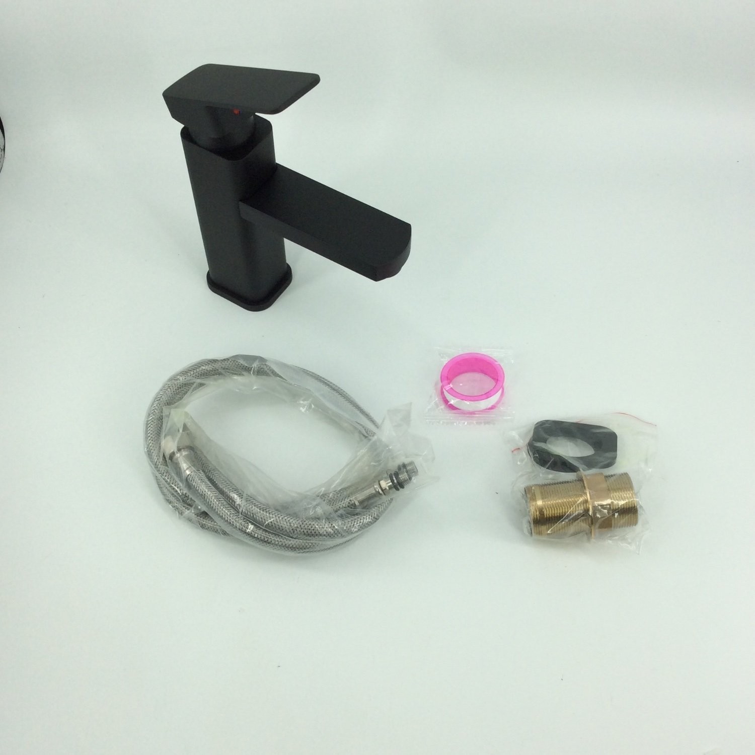 Modern Matte Black Waterfall Bathroom Sink Faucet Single Handle Metal New