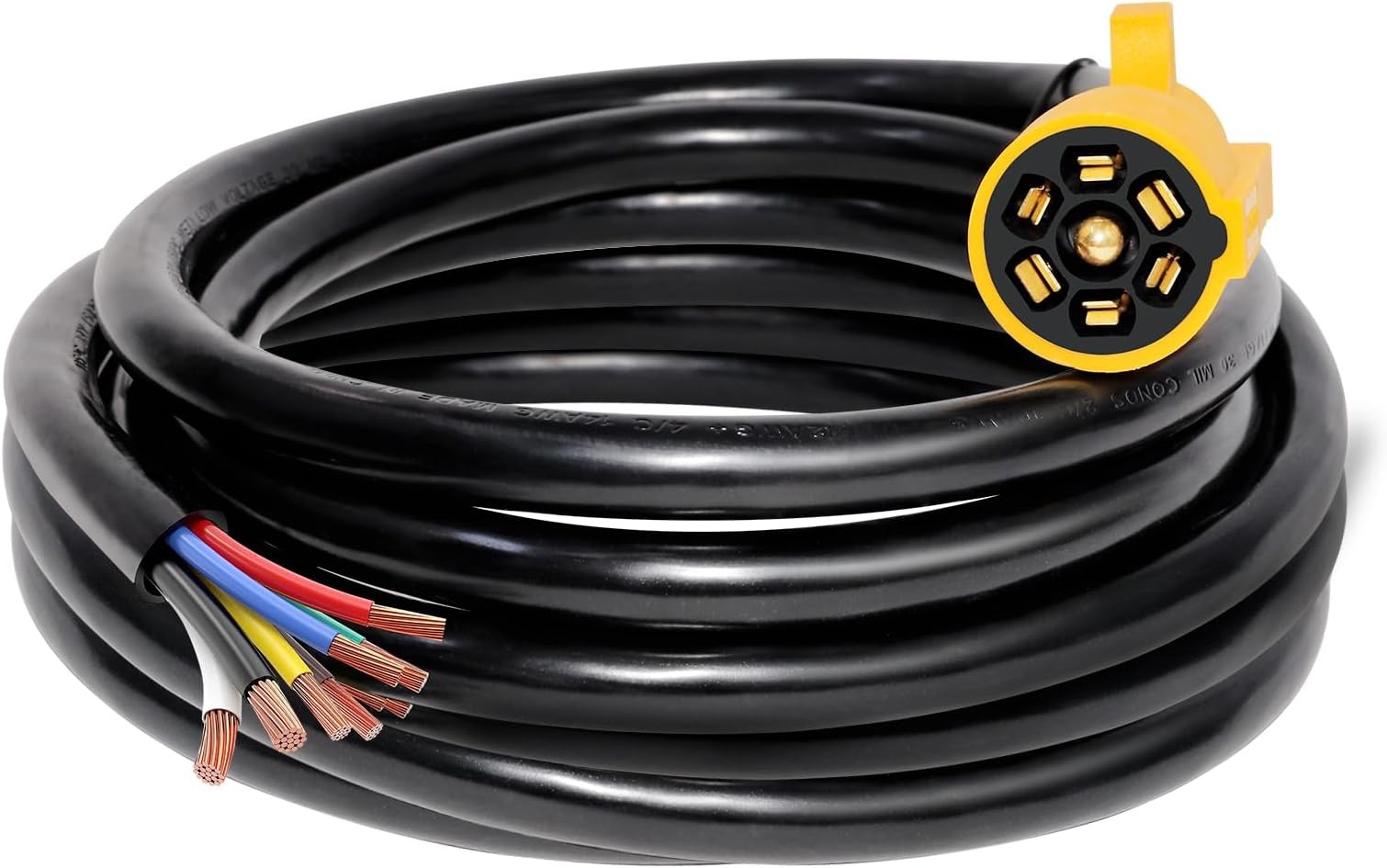 MECMO 16ft Replacement 7-Pin RV Blade Trailer Wiring Harness Plug Heavy Duty ...