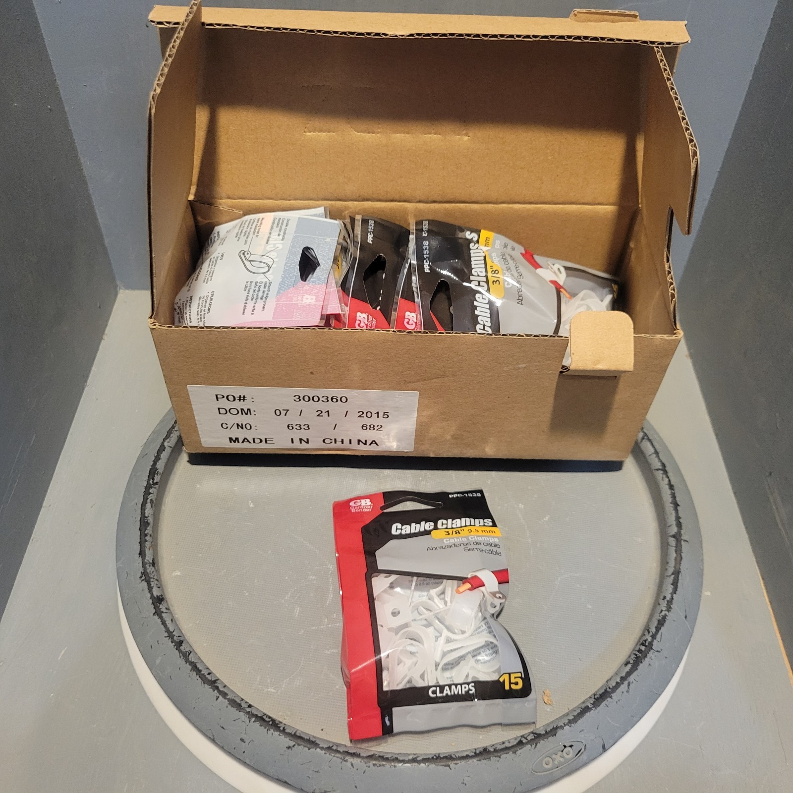 Box of 10 Gardner Bender 3/8" Cable Clamps, 15pk, PPC-1538