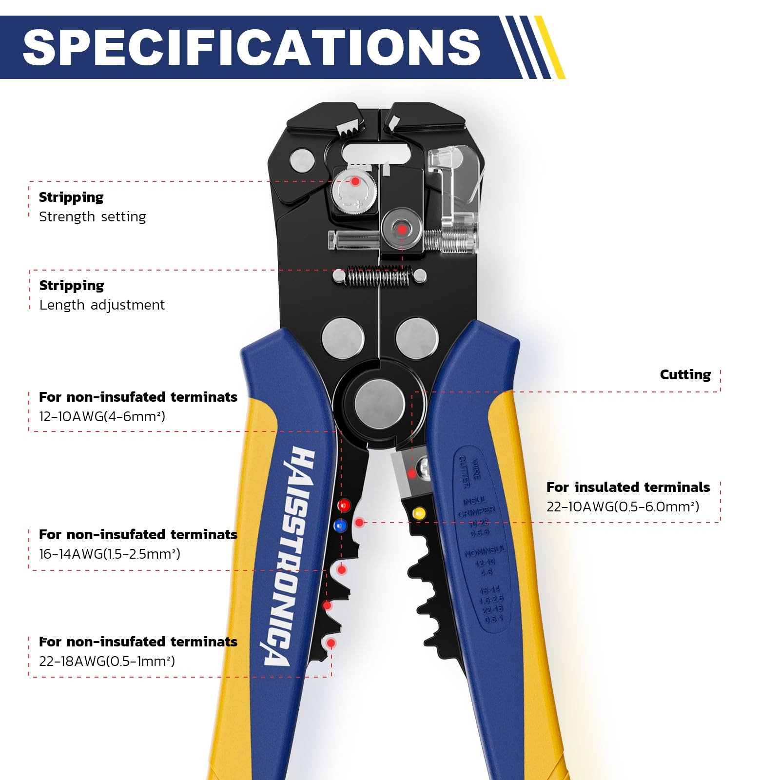 201pcs Wire Stripper Kit Automatic Wire Stripping Tool For Awg 2410 Cables With