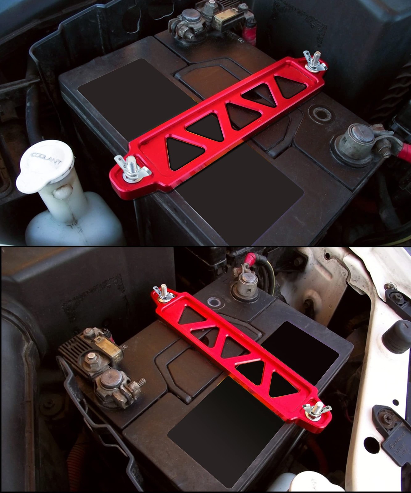 Battery Hold Down Bracket, Universal Crossbar Car Battery Holder Kit with 10i...