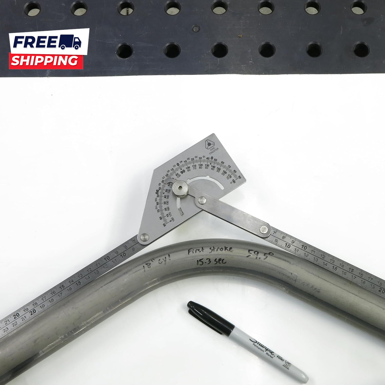 Angle Finder IV Stainless Steel Protractor 0-180 Degrees Measures inside