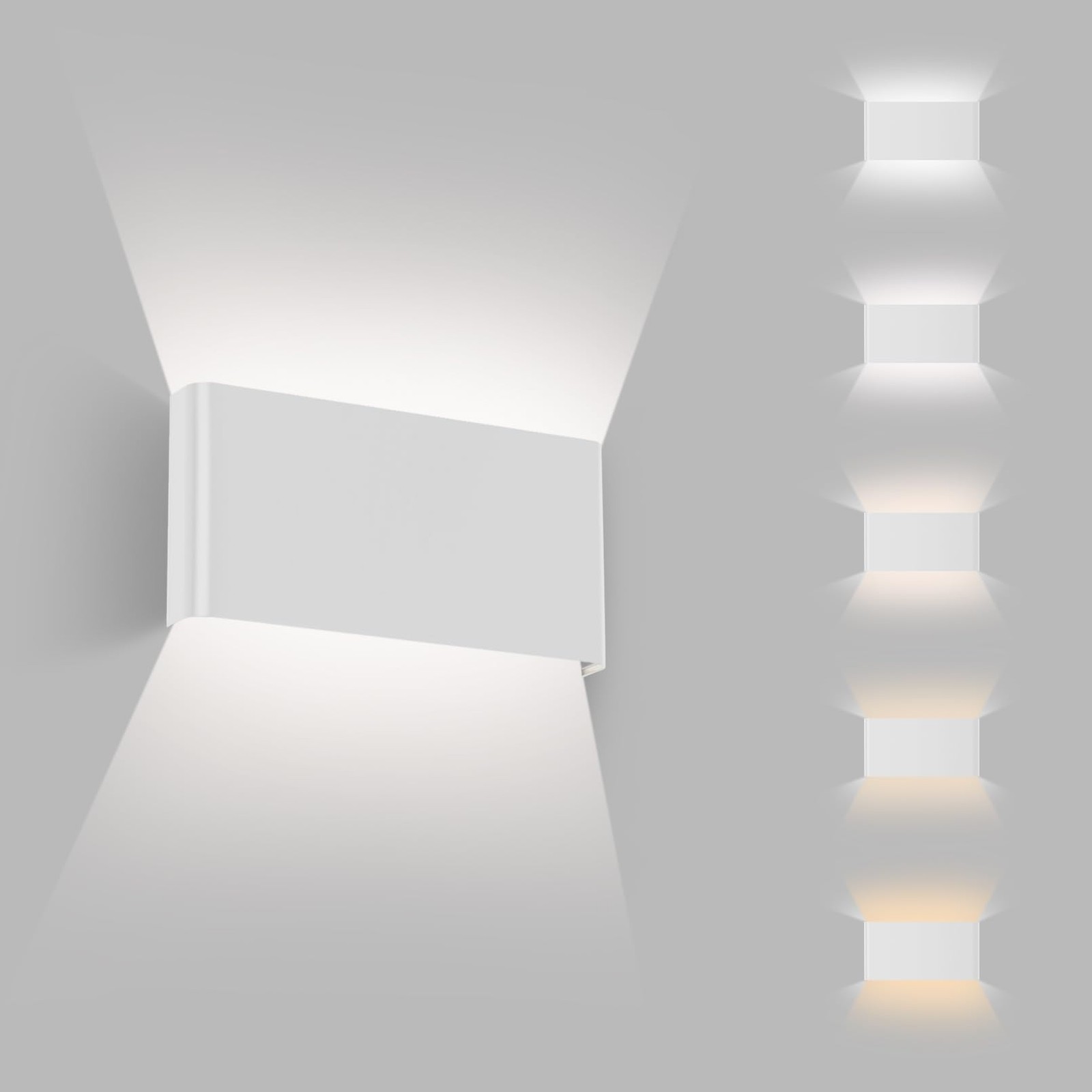 Modern Indoor 5CCT LED Wall Sconce, 11in, White, 1 Pack