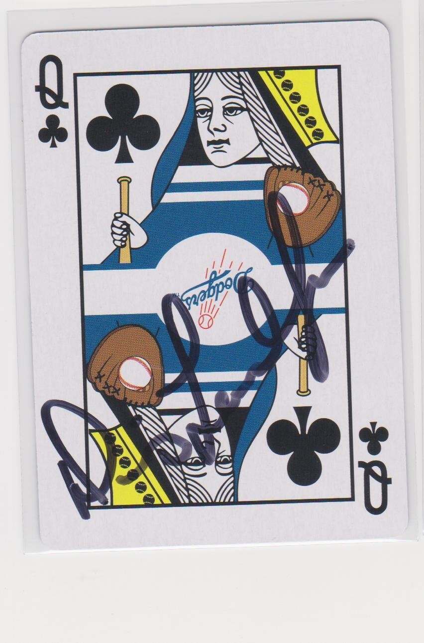 DENNIS LEWALLYN LOS ANGELES DODGERS 1975-79 AUTOGRAPHED PLAYING CARD
