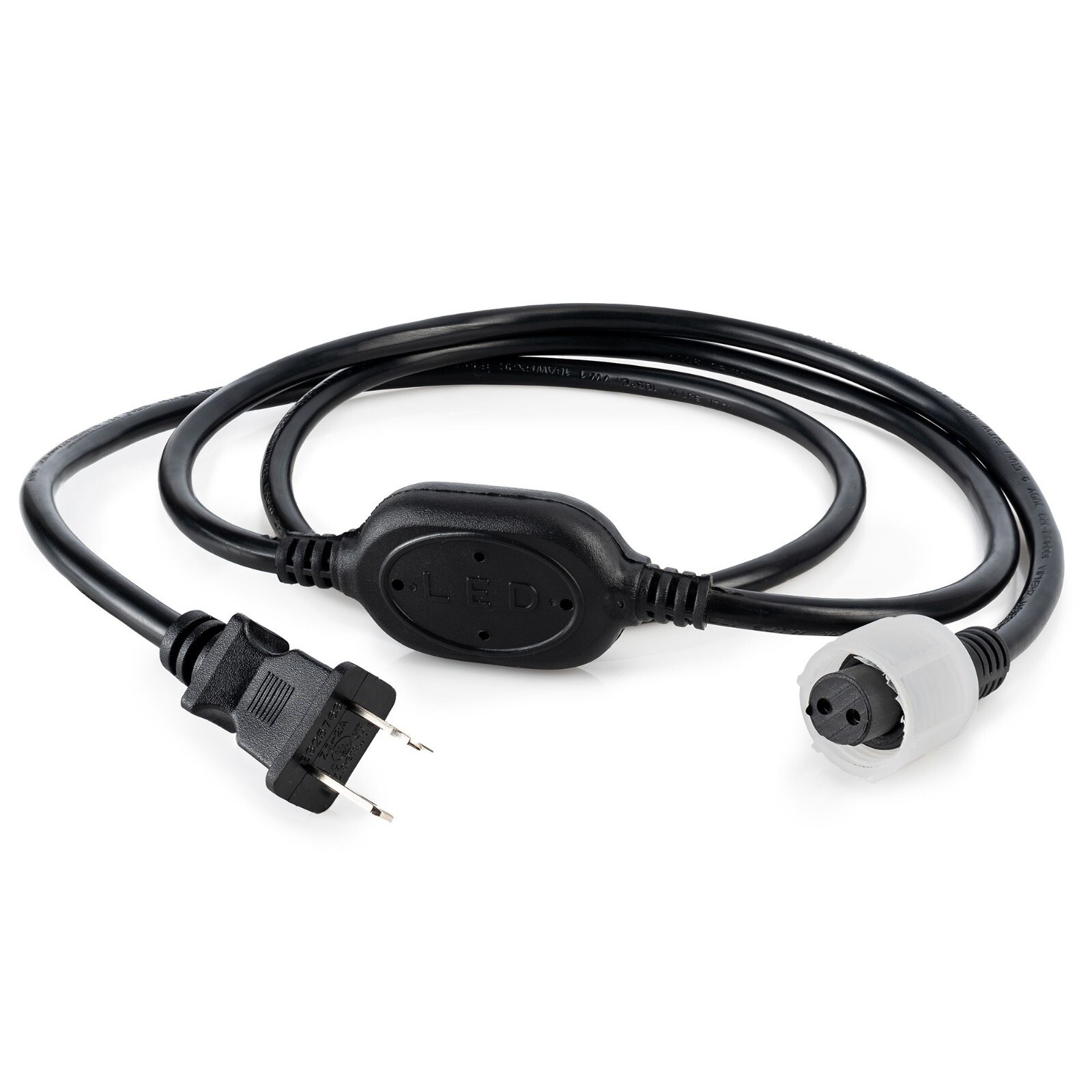 5ft Replacement 2WIRE LED Rope Power Cord 3/8" LED Rope Light for up to 300ft UL