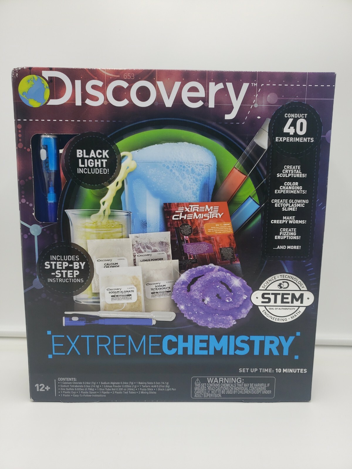 Discovery EXTREME CHEMISTRY Set 40 Experiments! STEM Seal Of Authenticity NEW