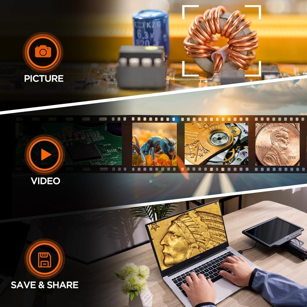 Elikliv AutoFocus HDMI Digital Microscope: Fast TOF Sensor 4K Effortless Clarity
