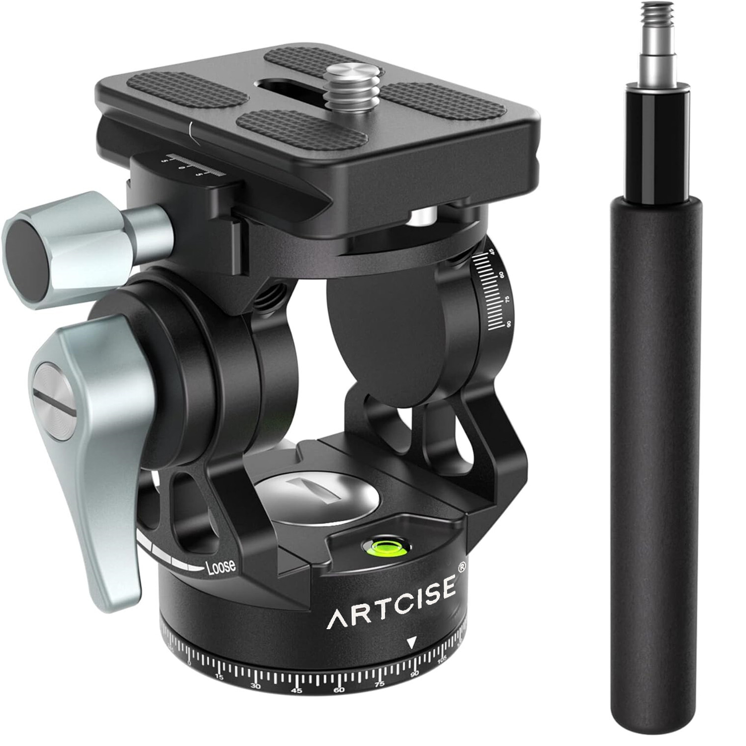 Fluid Video Head Compact Tripod Head Pan Tilt Head W/ Acra Quick Release Plate