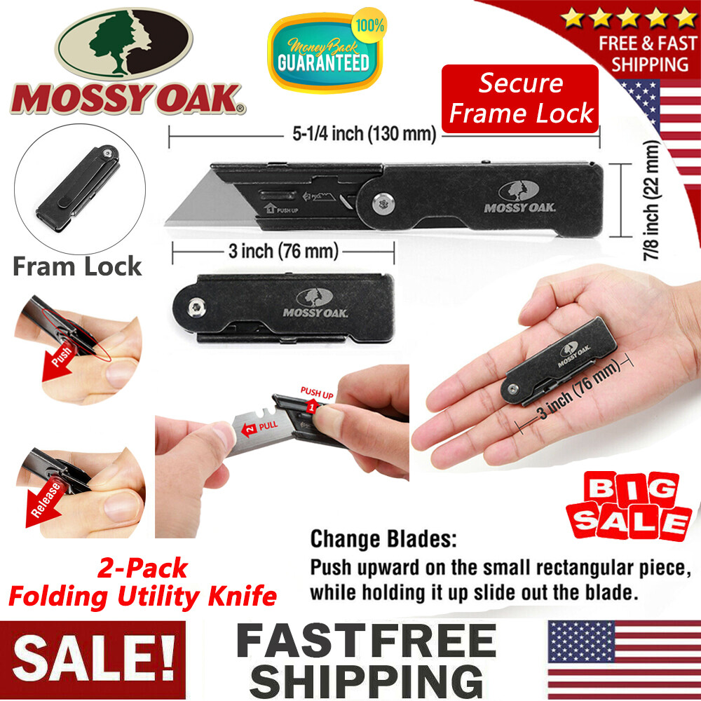Compact Folding Utility Knife Heavy Duty Pocket Knife Box Cutter Fast Back Knife