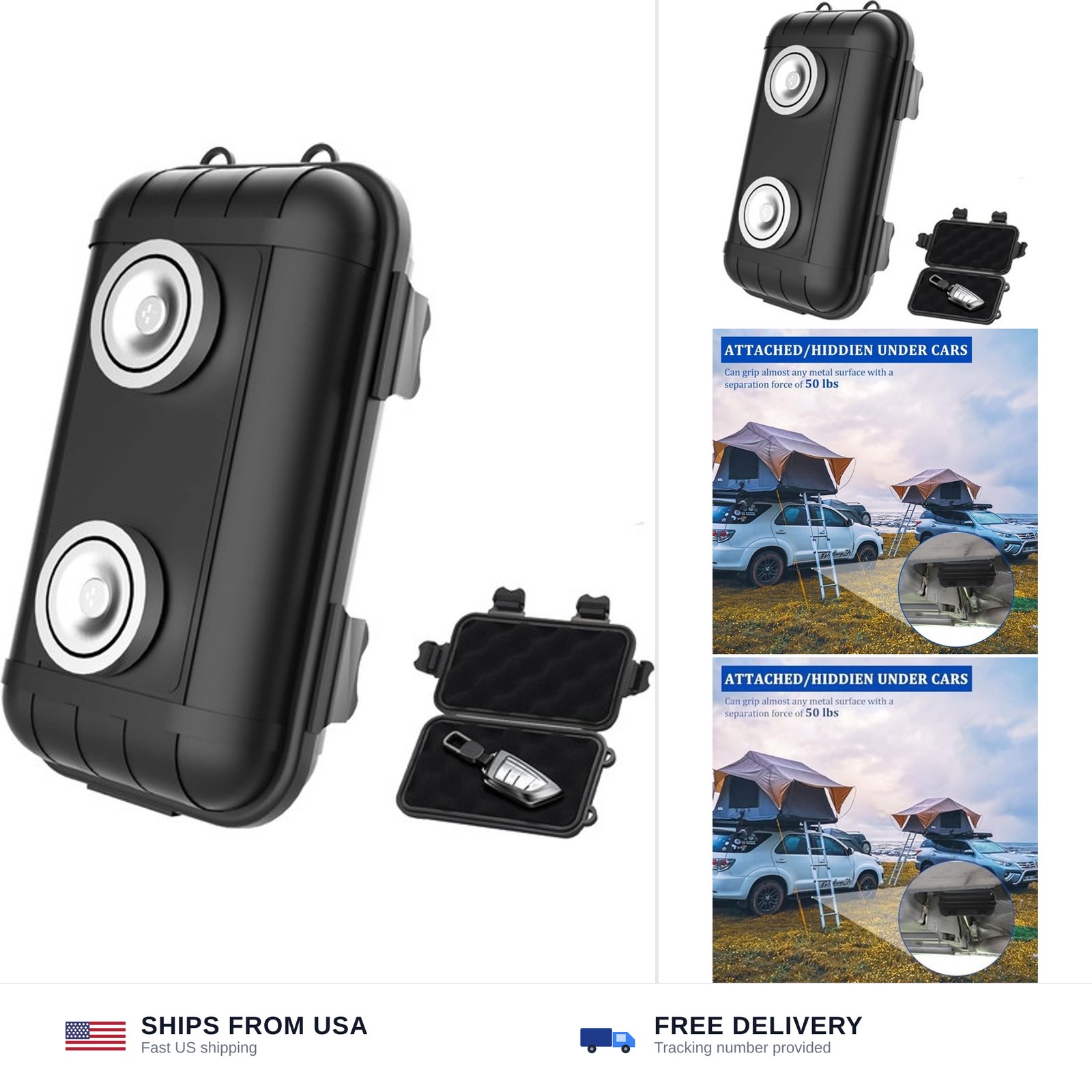 Magnetic Key Box, Magnetic Key Holder Under Car, Hide a Key Magnetic Car Wate...