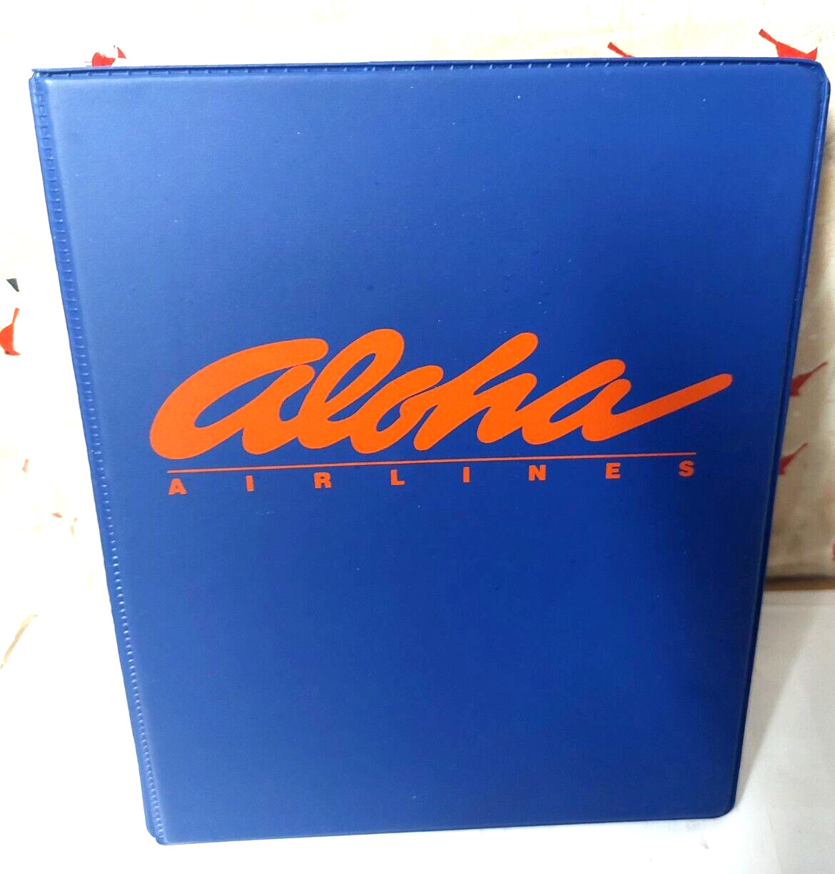 Vintage Aloha Airlines 9"x 7.5"x 1.5" 3-Ring Binder Folder blue New