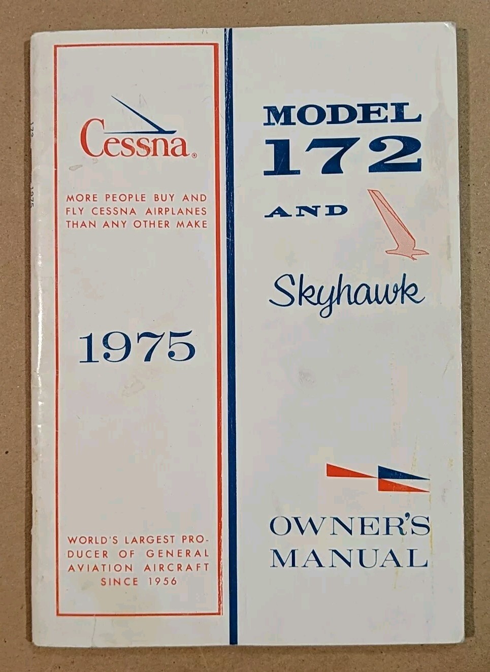 Used 1975 Cessna 172 Skyhawk Owner's Manual 172M D1036-13 Printed 7/75