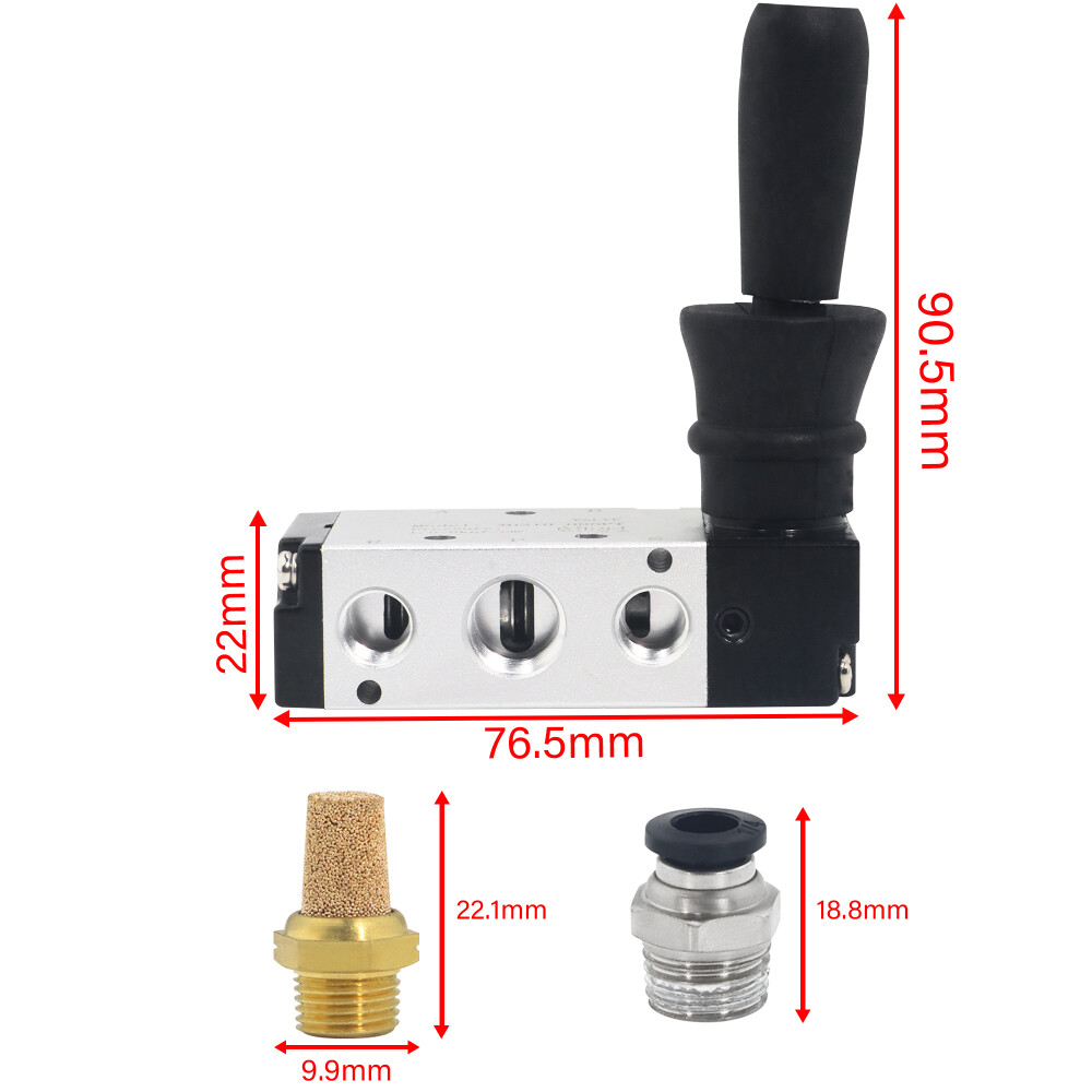4H210-08 5 Ways 2 Position Pneumatic Mechincal Hand Lever Valve US Stock 1/4NPT
