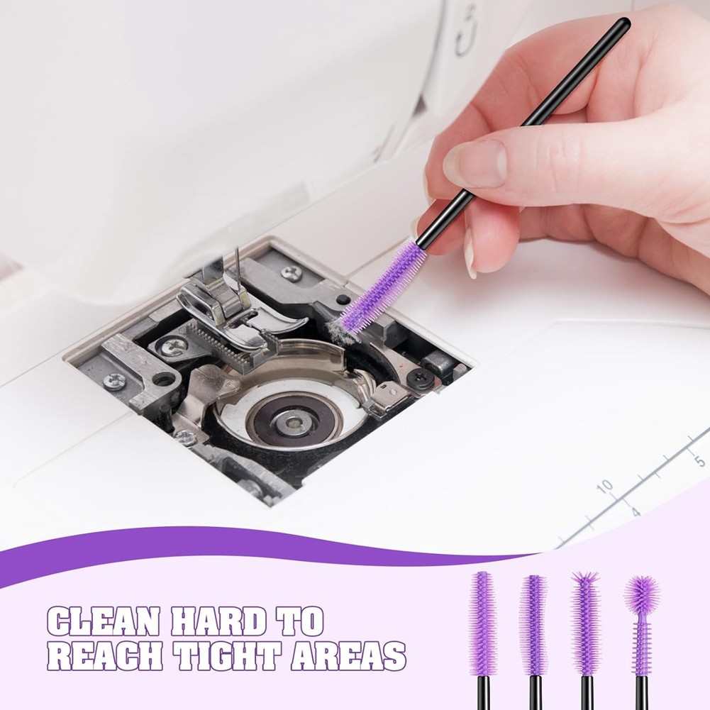 20 Pcs Cranny Sewing Machine Cleaning Brushes, Reusable Silicone Bristles1160