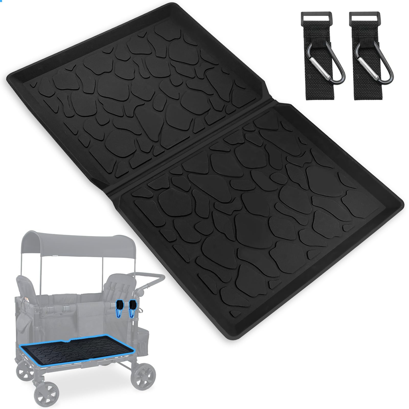 All Weather Mat for W2 Series 30x16 inch Foldable Silicone Stroller Wagon Flo