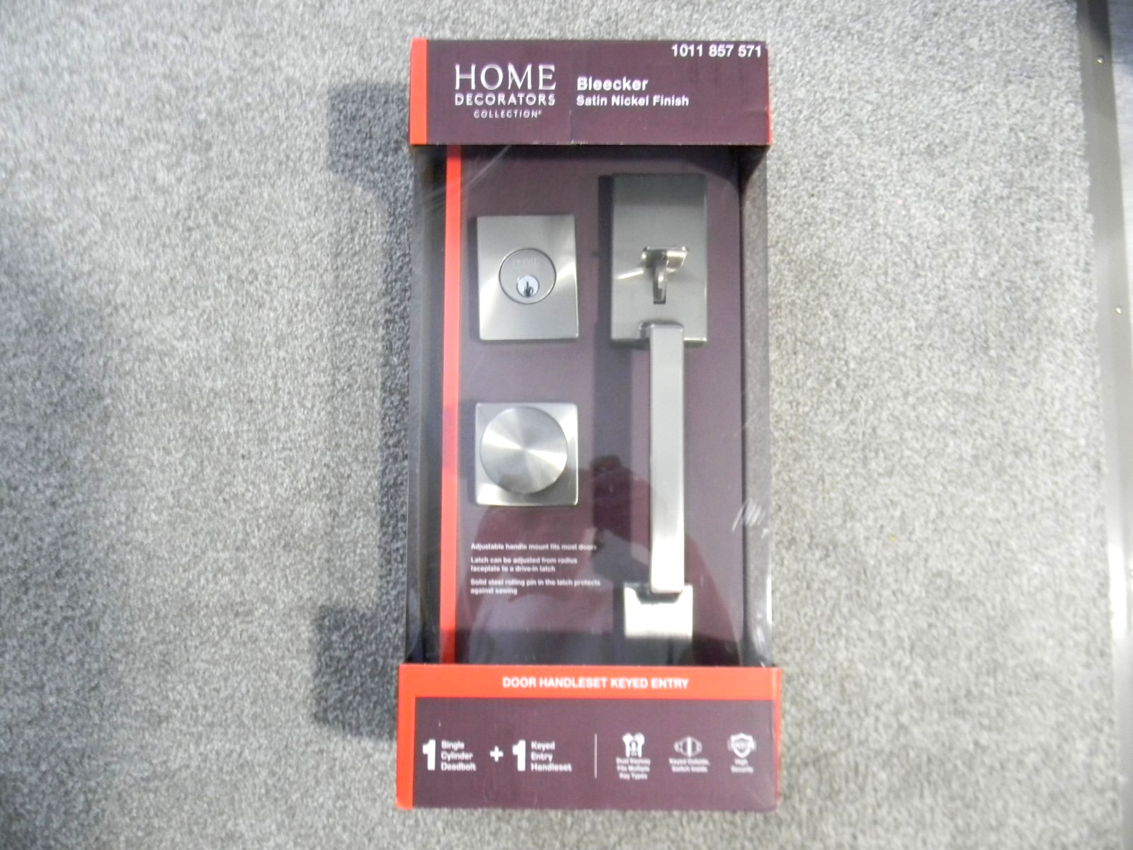 NEW Home Decorators Bleecker Satin Nickel Door Handleset  Kwikset/Schlage Keys