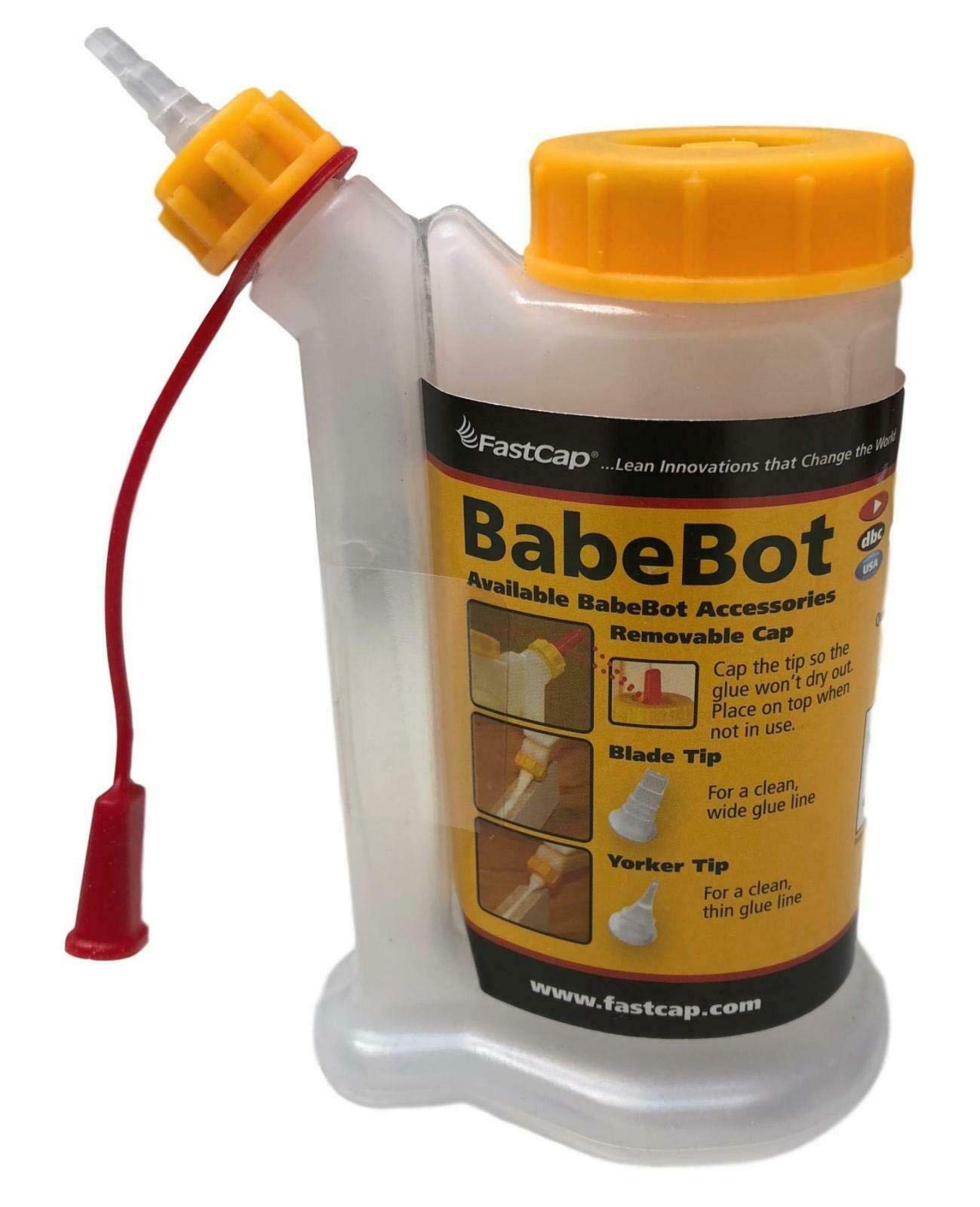 FastCap BabeBot Glue Bottle, 4-Ounce 4 oz, Yellow/White