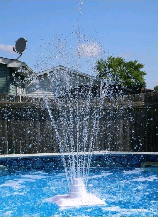 NIB Aqua Select Grecian Floating Triple Tier Swimming Pool Fountain White Color