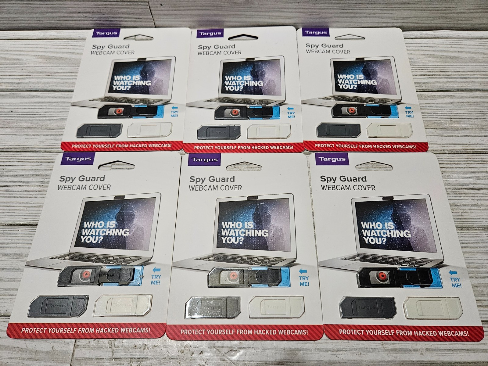 Lot of 6 Targus Spy Guard Webcam Cover 3 Packs White Black Gray