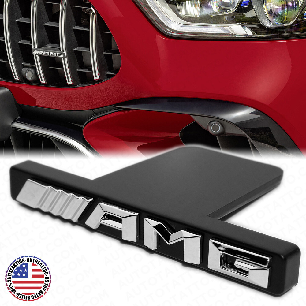 AMG Edition Front GT Grille Nameplate Emblem Logo Badge Decorate Sport Chrome