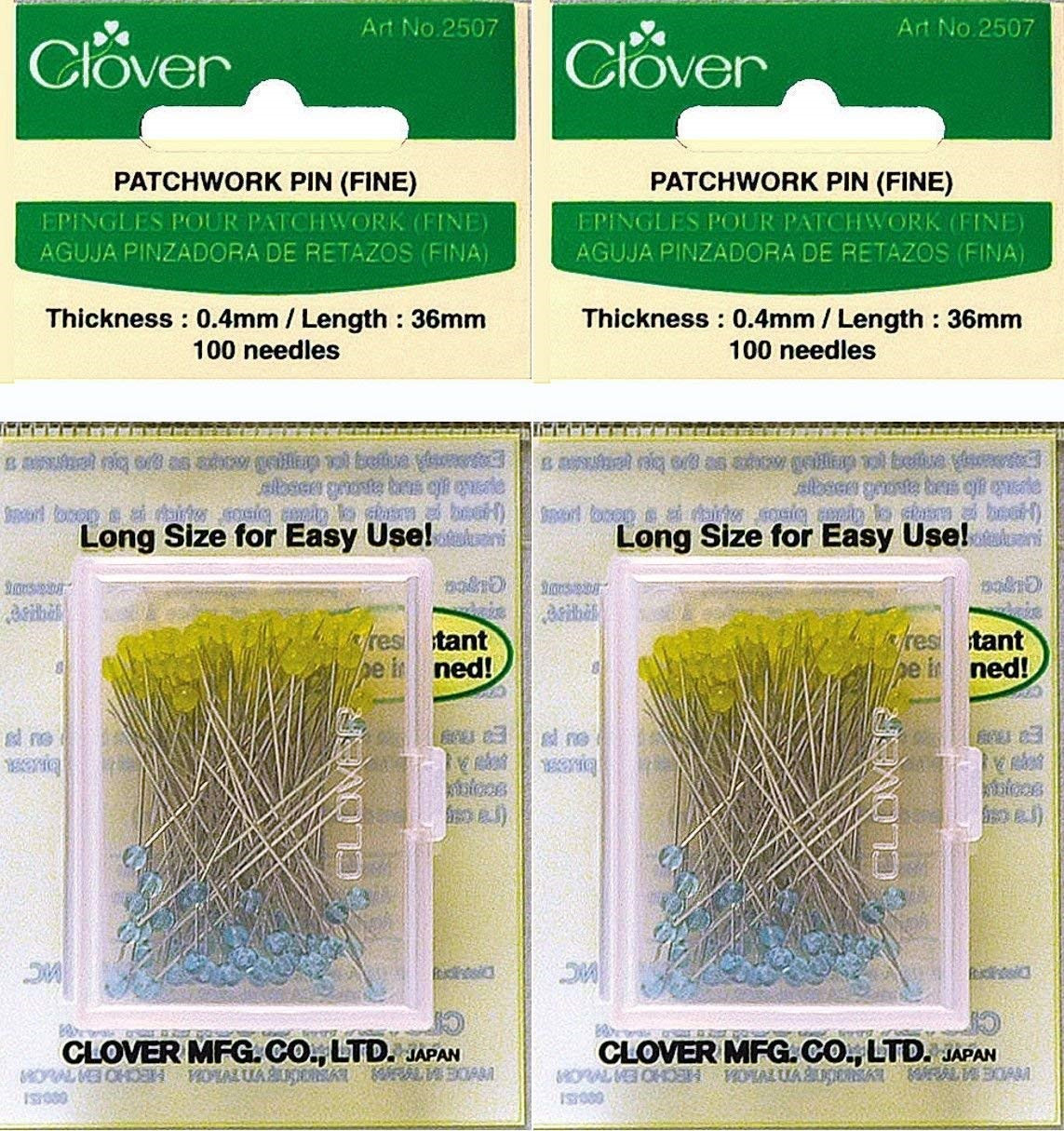 Two 2 Boxes Quantity 100 Clover Extra Fine Patchwork Pins ~ Article No. 2507 ~