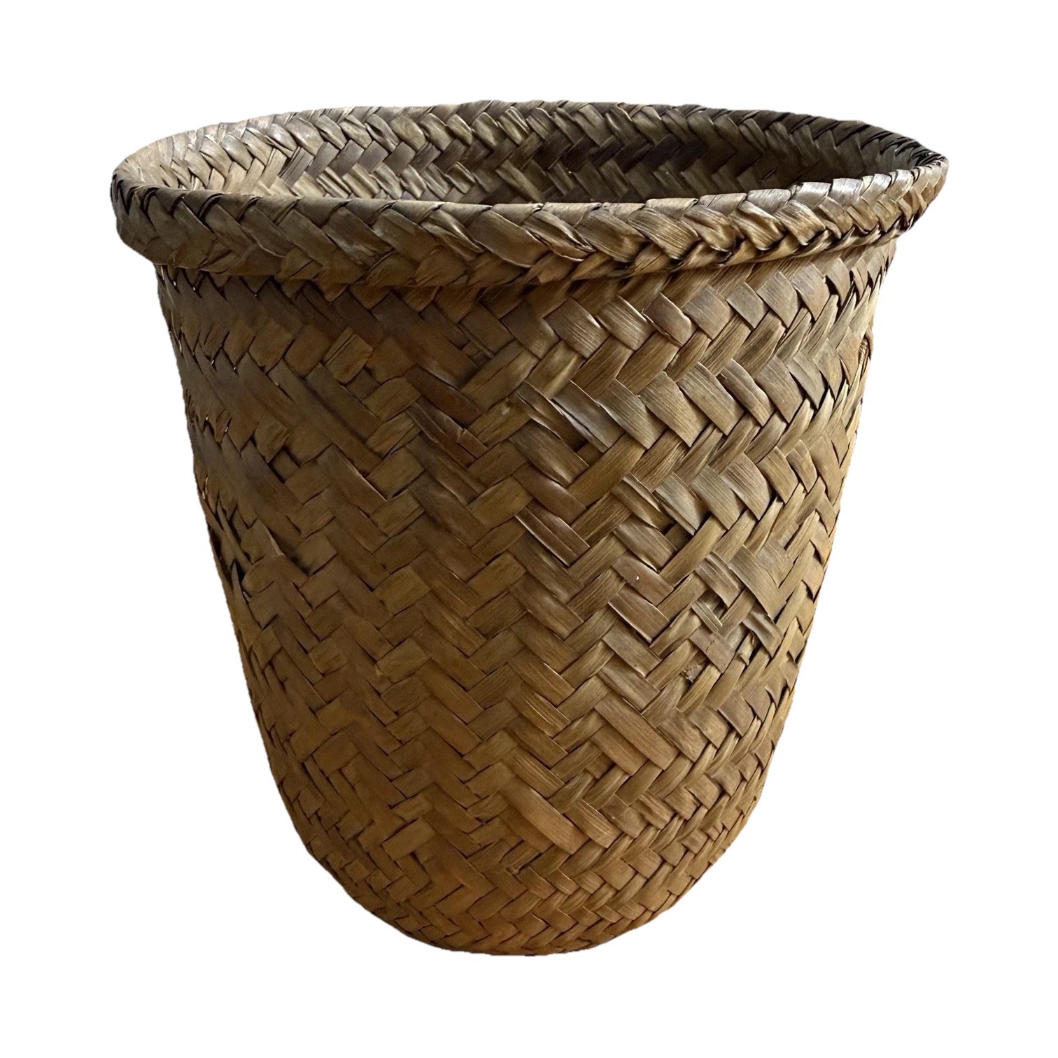 Handmade Wicker 6”  Basket Brown Round Medium Indoor Non-Lidded Basket