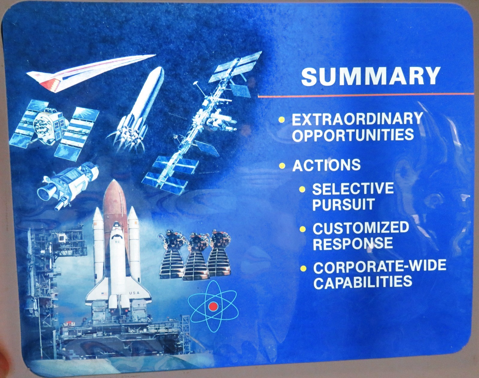 Photo Transparency Rockwell 8x10 Summary Shuttle Station NASP Satellites NASA