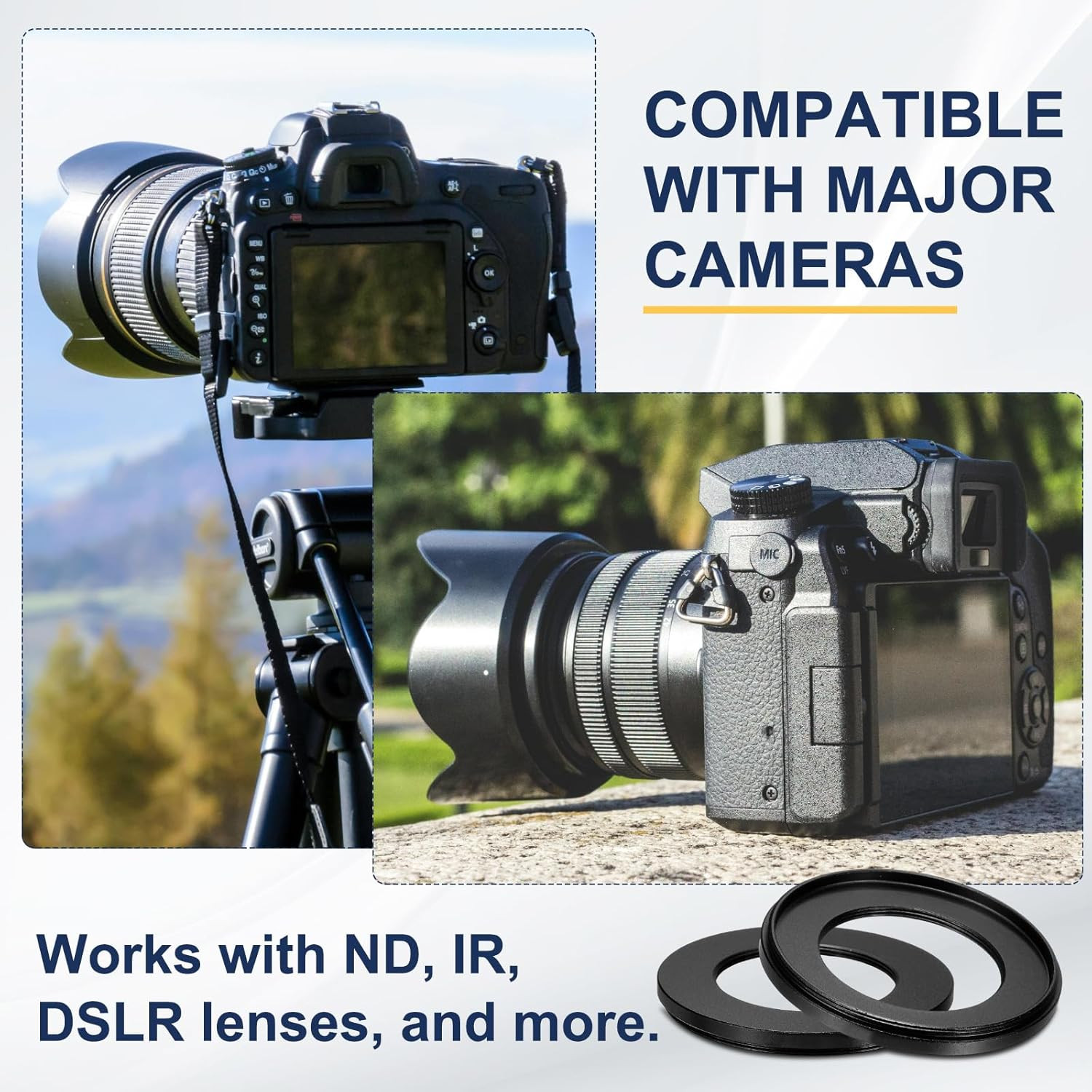 Step down Ring Adapter 72Mm to 67Mm, 2 Pcs Filter Step-Down Rings Camera Lens Fi
