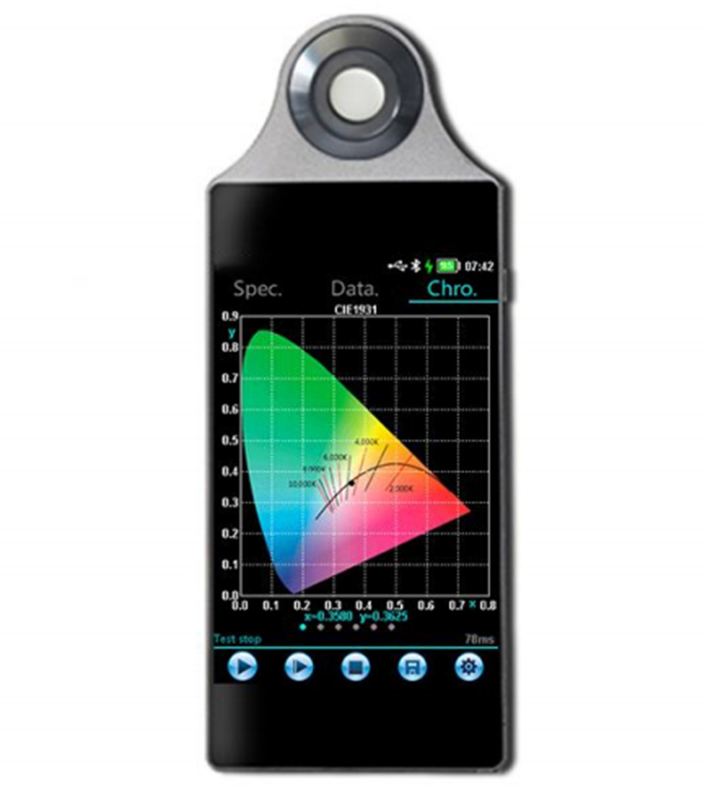Handheld Spectrometer Spectral Illuminance Meter with 5-inch Touch Screen USB