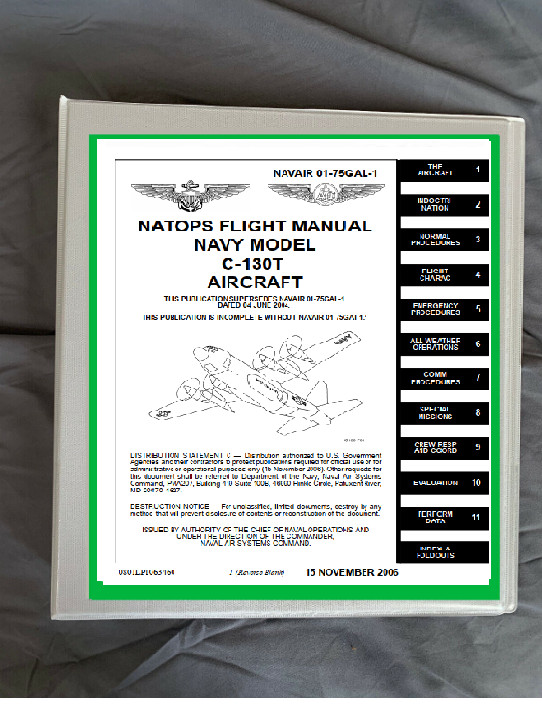 C-130T Hercules Plane Operating flight manual manual printed & binder