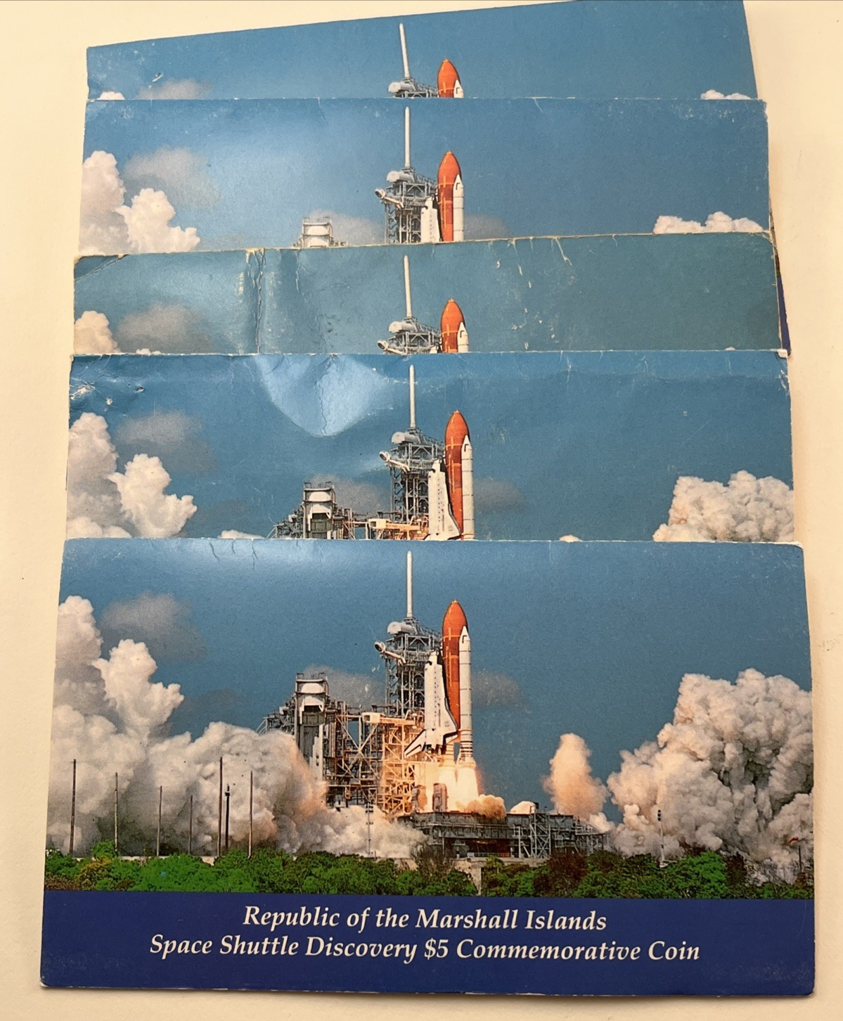 Five 1988 Space Shuttle Discovery $5 Commemorative Coins Marshall Islands