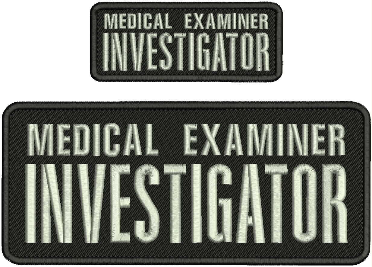 Medical Examiner Investigator 2 Embroidery Patches 4x10 And 2x5 Hook On Back