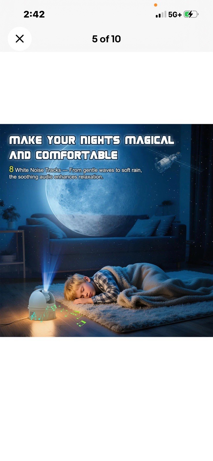Observatory Star Projector Adjustable Focus 12 Disc, Bluetooth ,white Noise