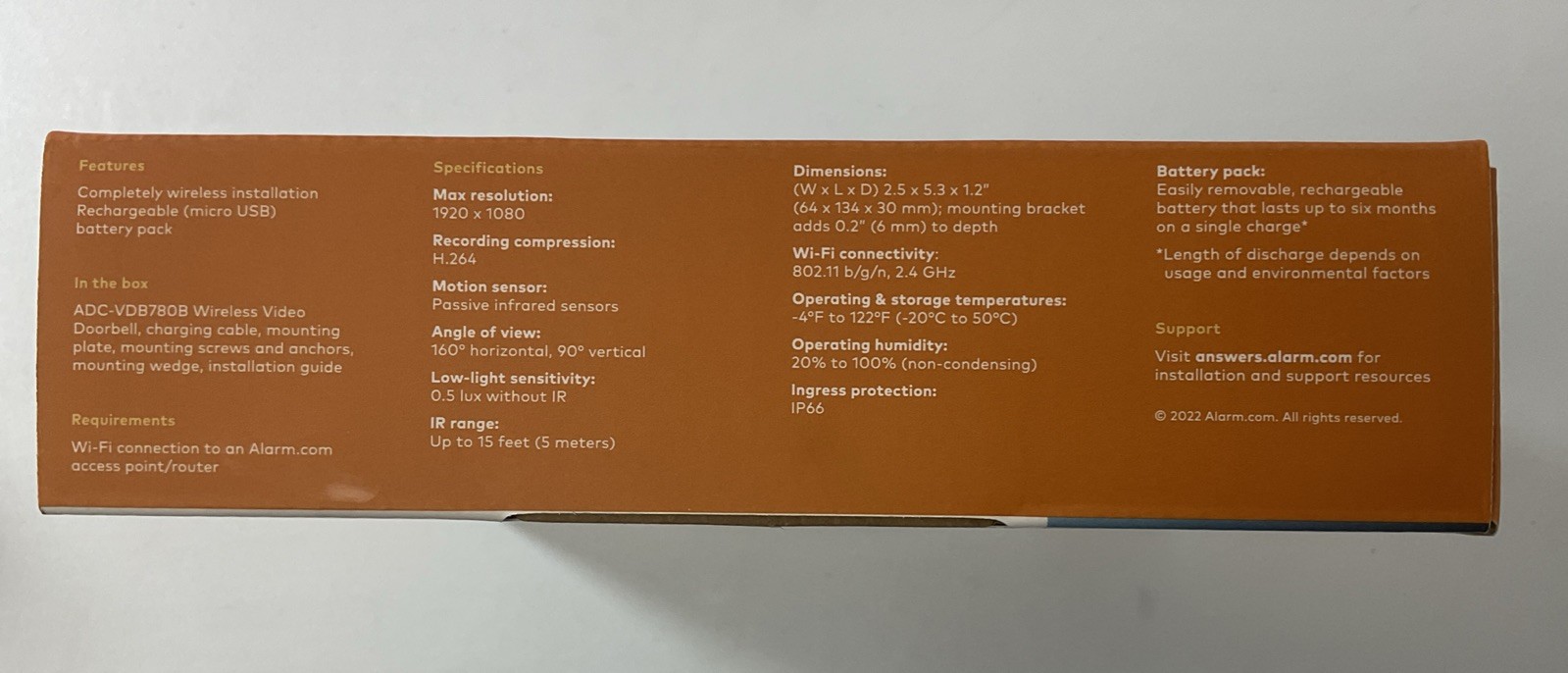 Alarm com Smart Wireless Doorbell Chime Kit ADC-VDB780B
