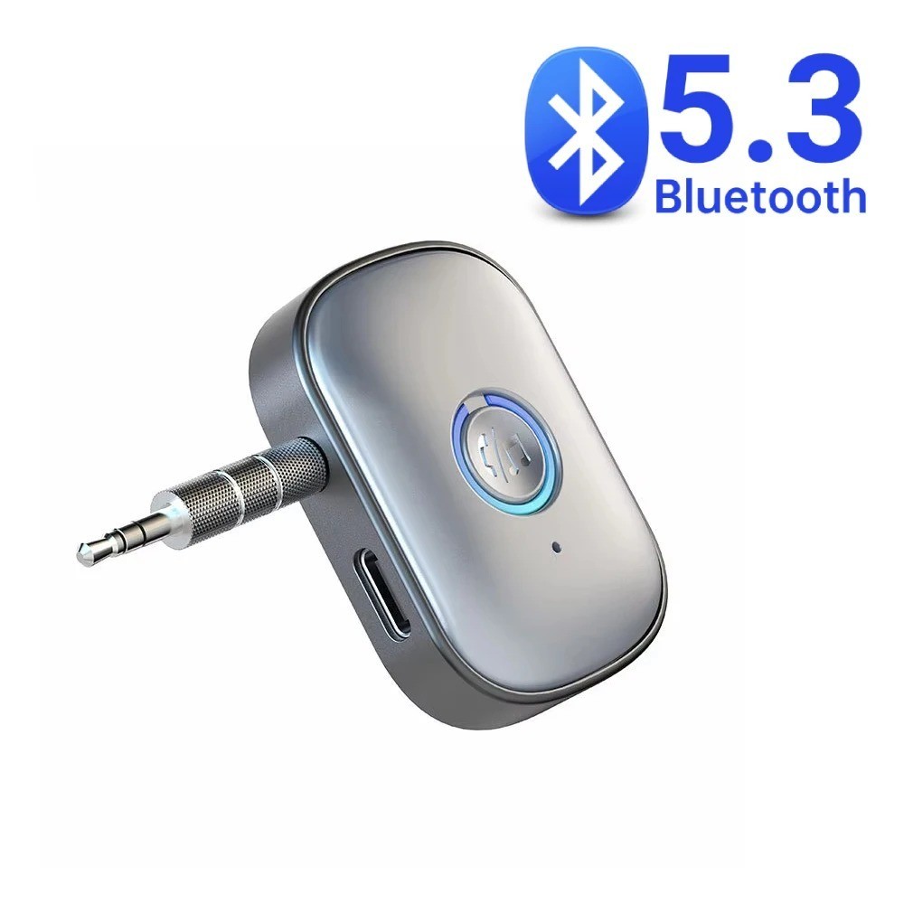 Bluetooth 5.3 Audio Receiver 3.5mm AUX Wireless Adapter Mic Airplane