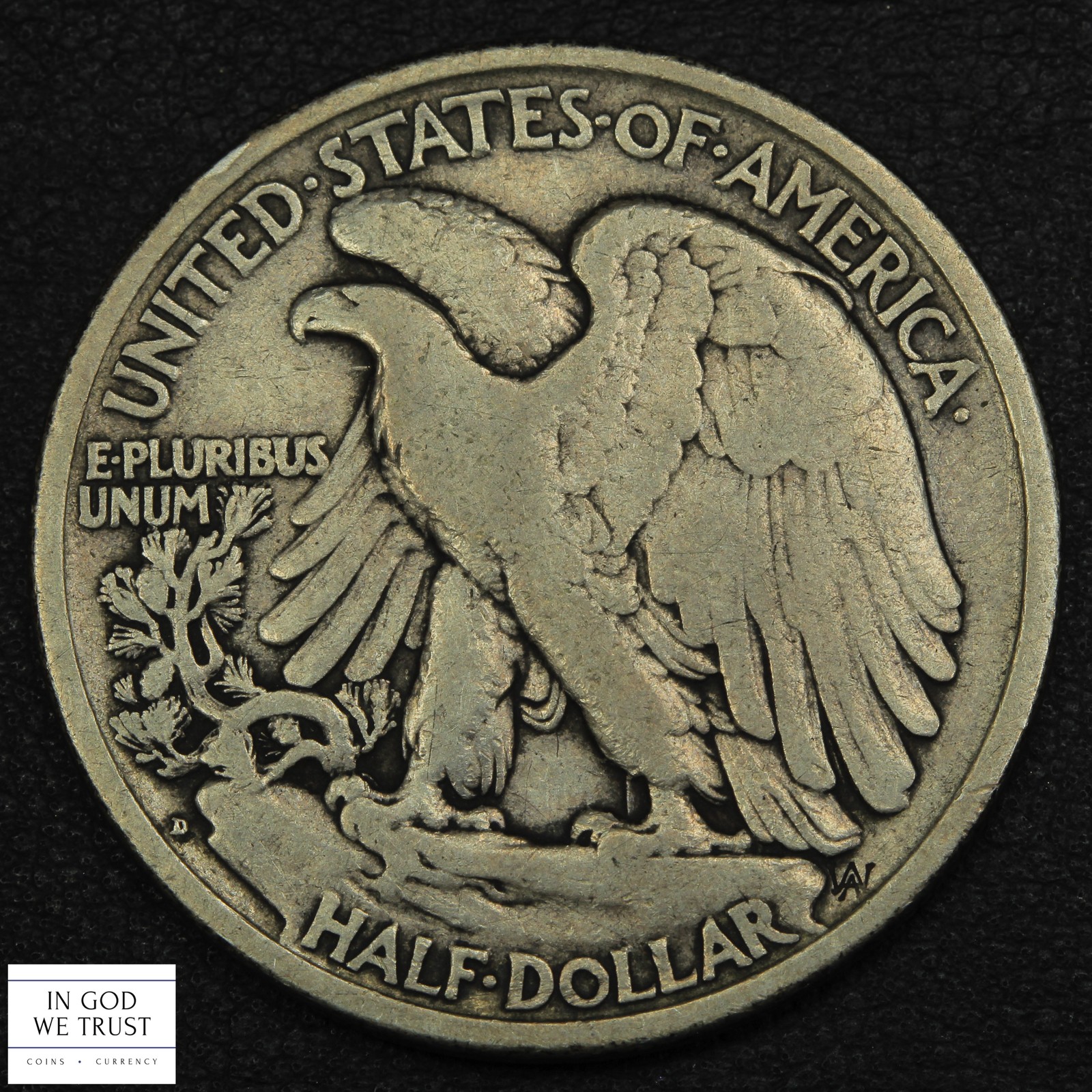 1918 D Walking Liberty Silver Half Dollar 50C