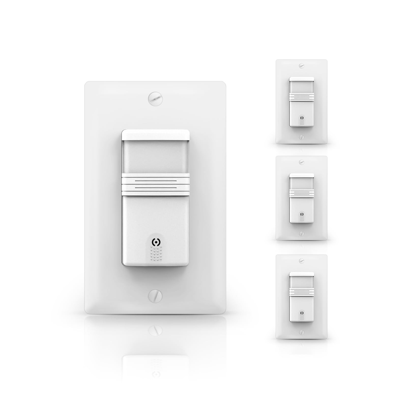 ECOELER 4Pack in-Wall PIR Motion Sensor Light Switch, Single Pole White