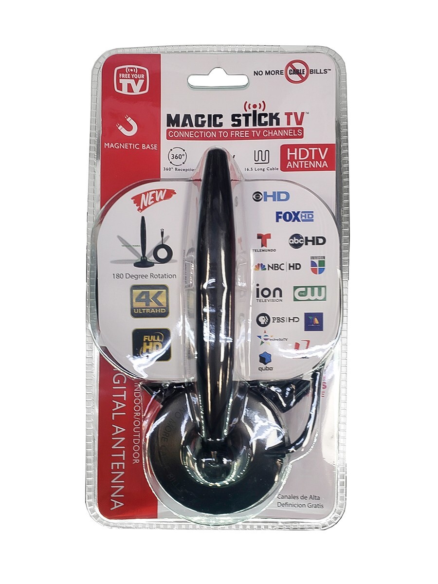 Magic Stick TV MS-180BK Signal Booster Antenna for Digital HDTV W/Magnetic Base