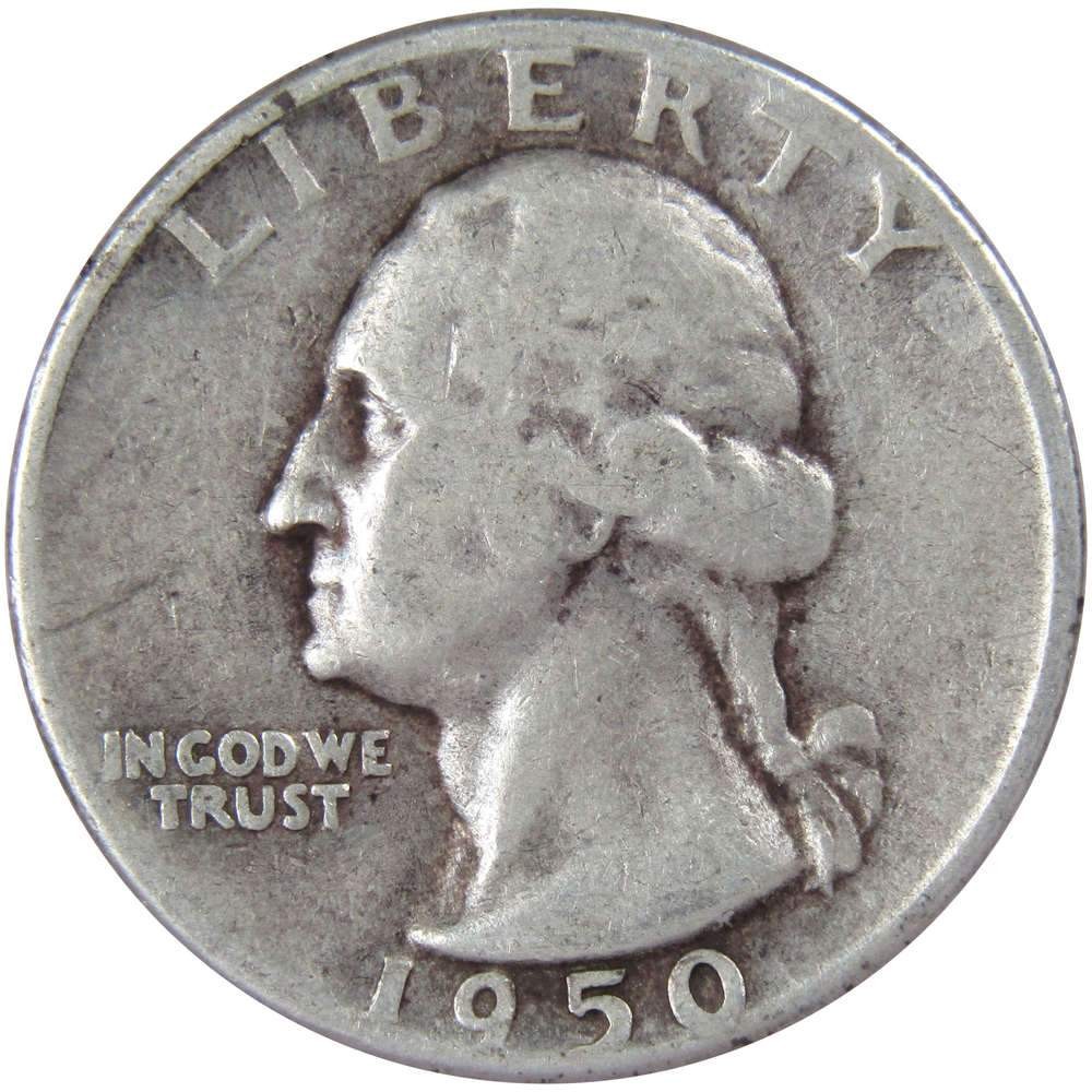 1950 D Washington Quarter Circulated Silver 25c Coin Collectible