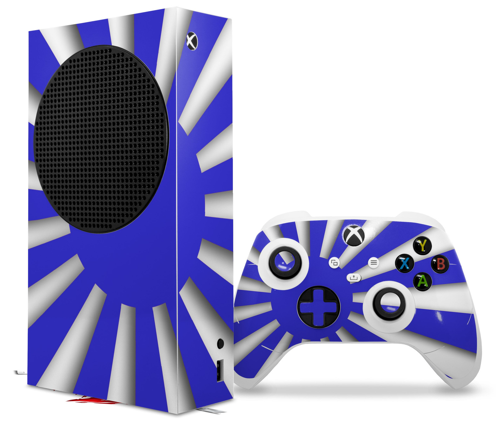 Skin Wrap for XBOX Series S Console Controller Rising Sun Japanese Flag Blue