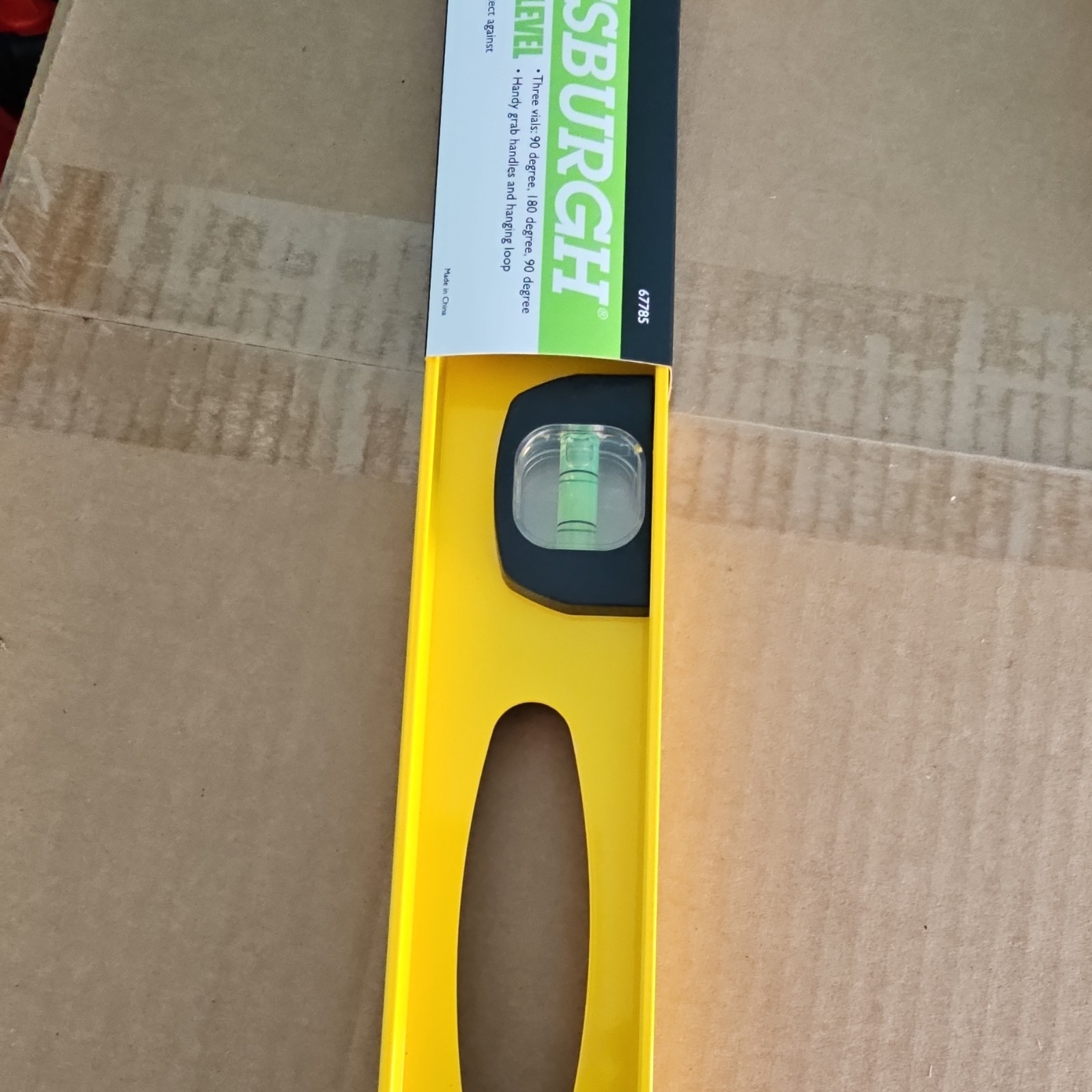 Pittsburgh 67785 Standard Level Yellow Portable Metal Plastic