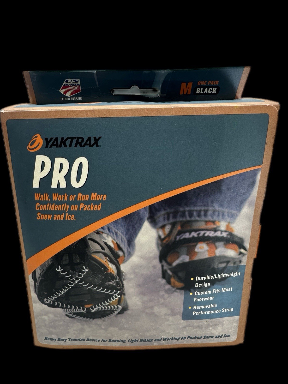 🧊 Yaktrax Pro Ice Traction Cleats M Black – Walk, Work & Run on Snow & Ice