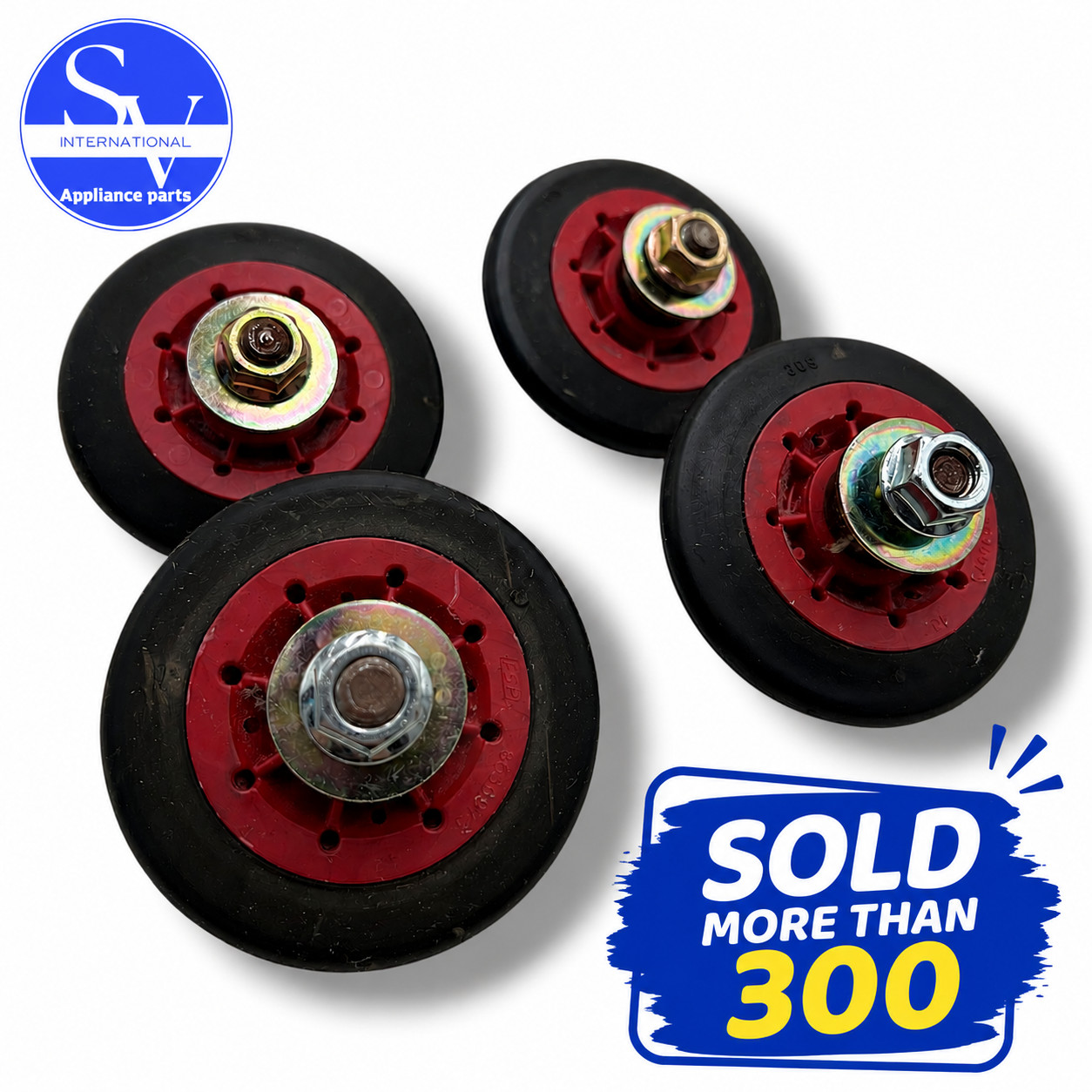 OEM Whirlpool Kenmore Dryer Roller & Shaft 8536973 WPW10314173 14210118 (SET 4)