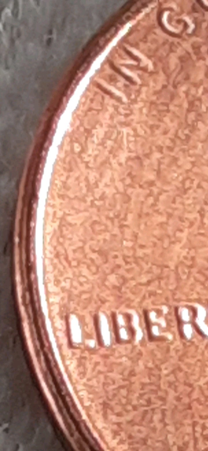 2024 Lincoln Shield Penny No Mint Mark Obverve Extreme Strike Through Coin
