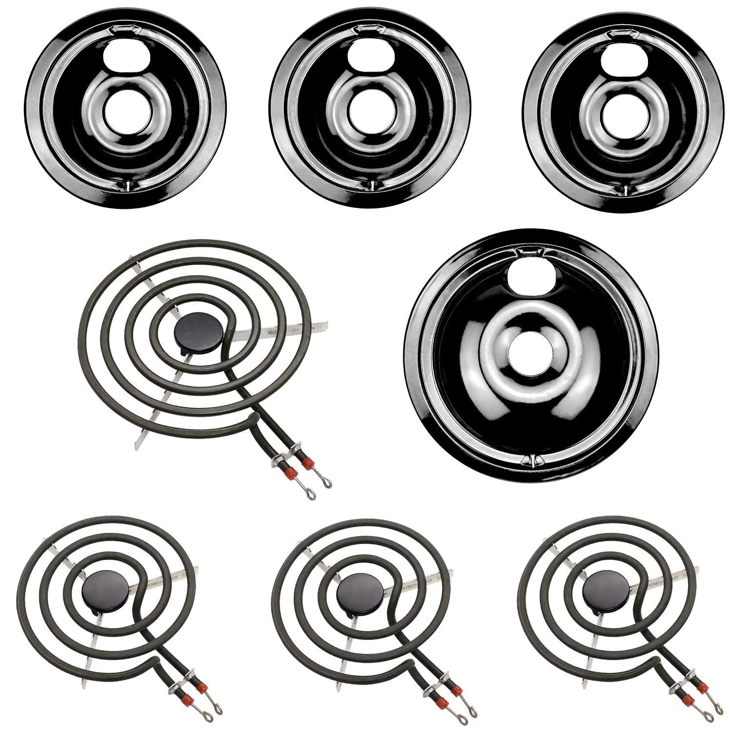 WB31M20 and WB31M19 Porcelain Burner Drip Pan Bowls & SP22YA Stove Burners Ra...
