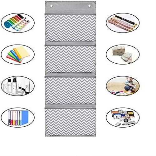 Eamay Wall Mount/Over Door File Hanging Storage Organizer - 4 Large Document ...