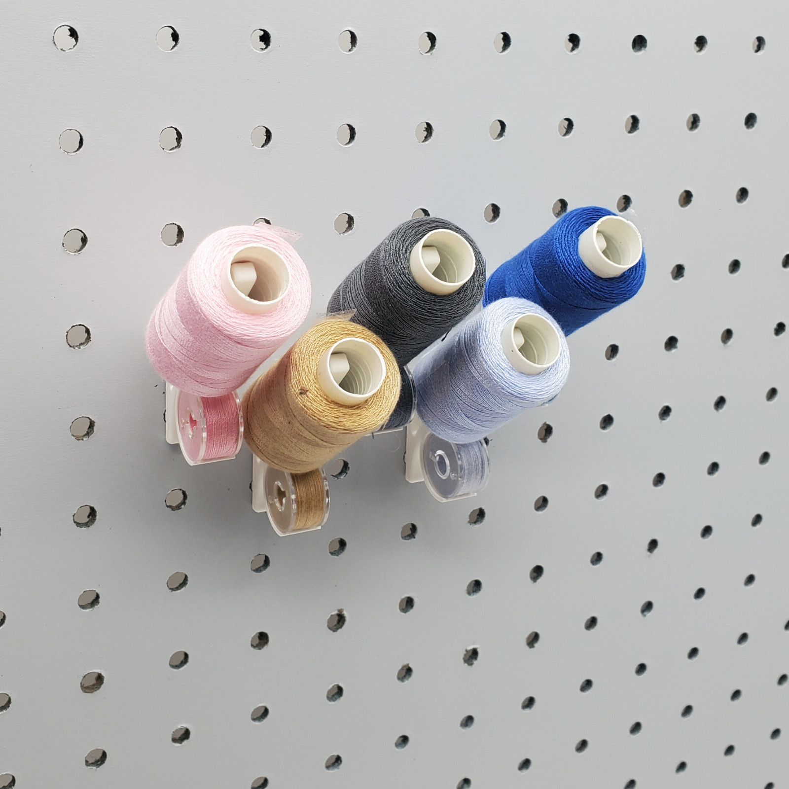 20pk, Thread & Bobbin 1/4" Pegboard Accessory, Sewing Thread Storage Hooks