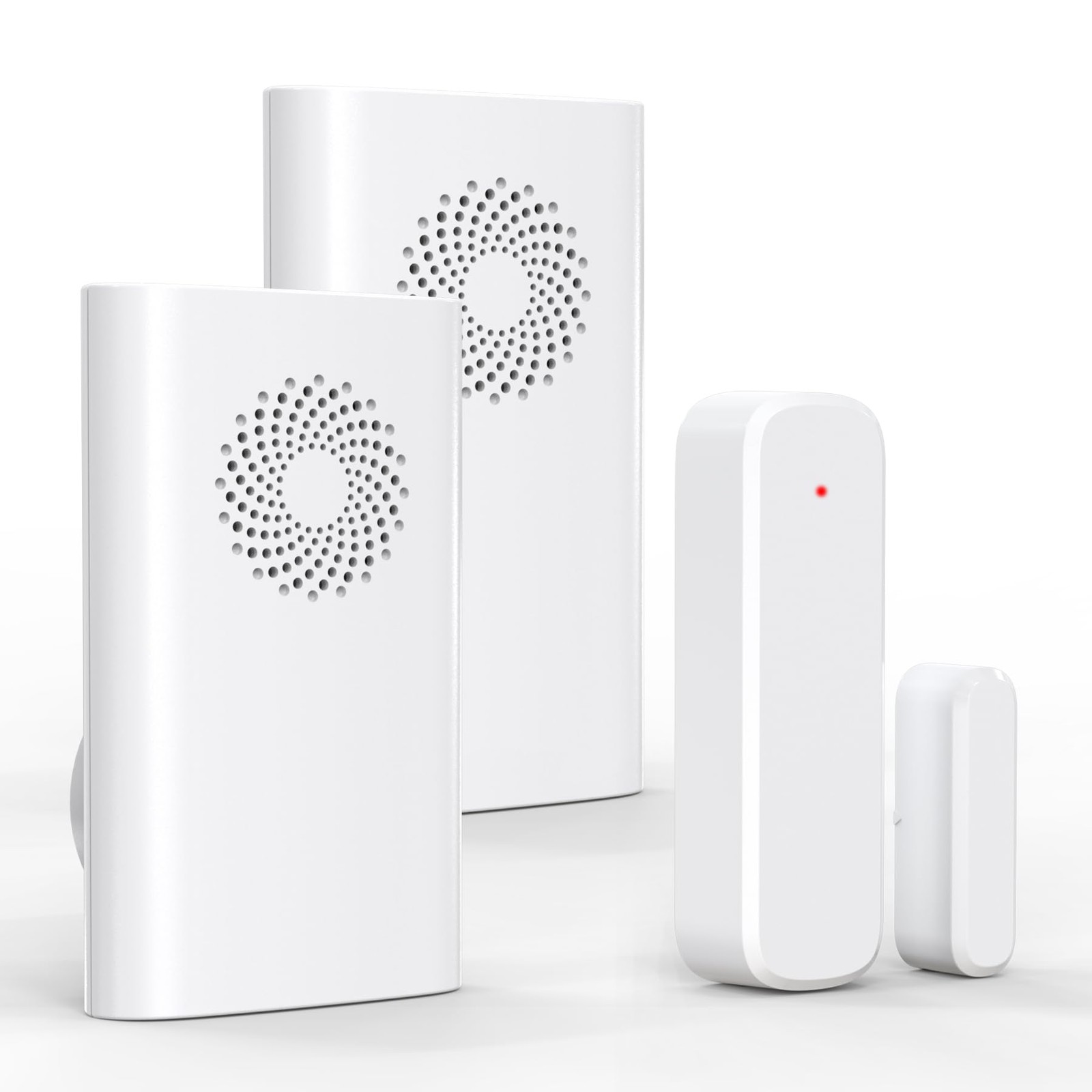 Wireless Door Chime, Sensor Chimes When 2 Receivers +1Sensor, white