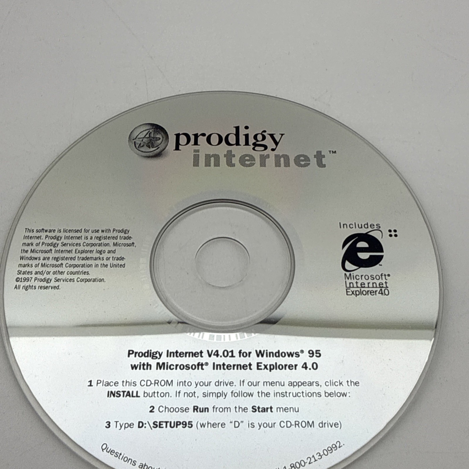 Prodigy Internet V4.01 Windows 95 CD-ROM Disc Only 1997