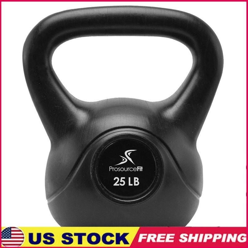 Vinyl Coated Kettlebell 25 lb Home Gym Full Body Workout Strength Training US